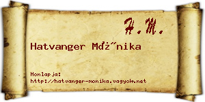 Hatvanger Mónika névjegykártya